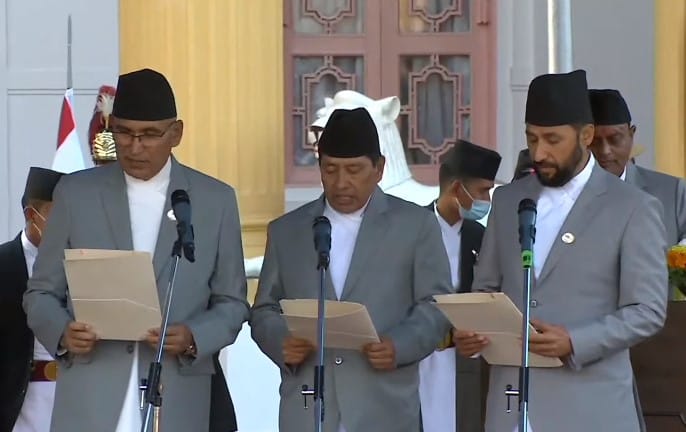 ३ उपप्रधानमन्त्रीले लिए शपथ