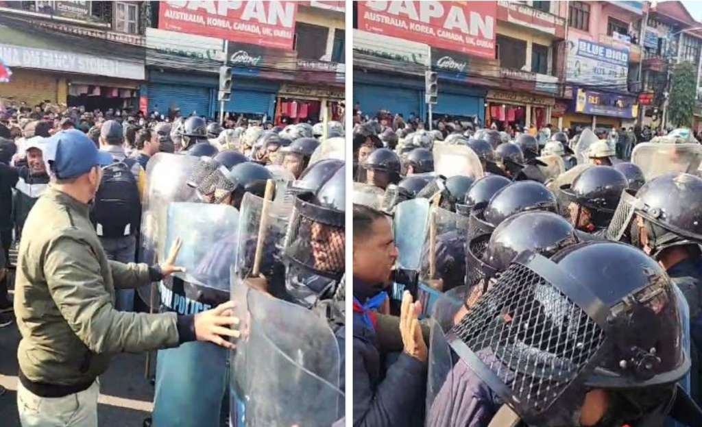 पोखरामा प्रहरी र रविका समर्थकबीच धकेलाधकेल